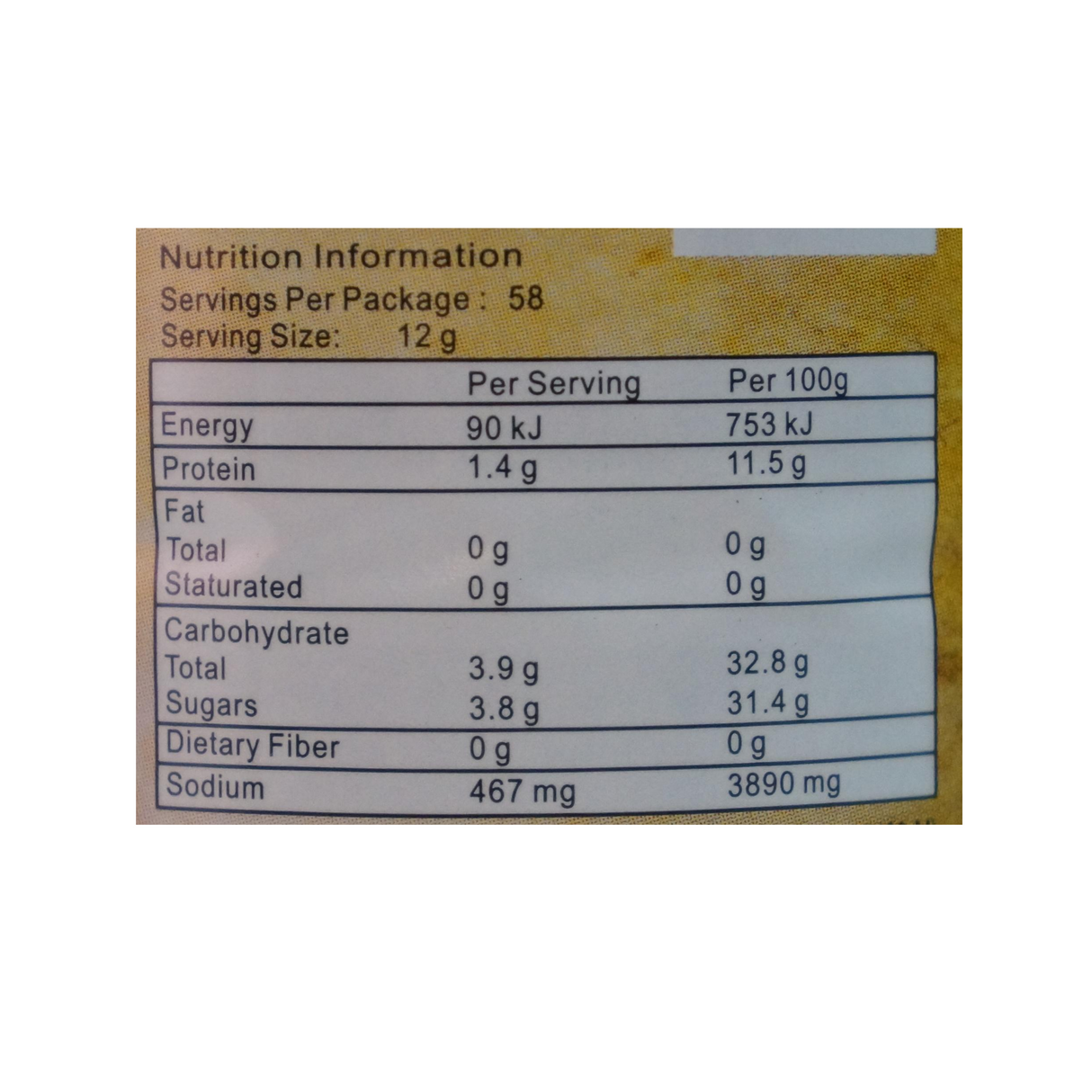 Apple Brand Kicap Char Koay Teow Soy Sauce 700g Nutritional Information & Ingredients