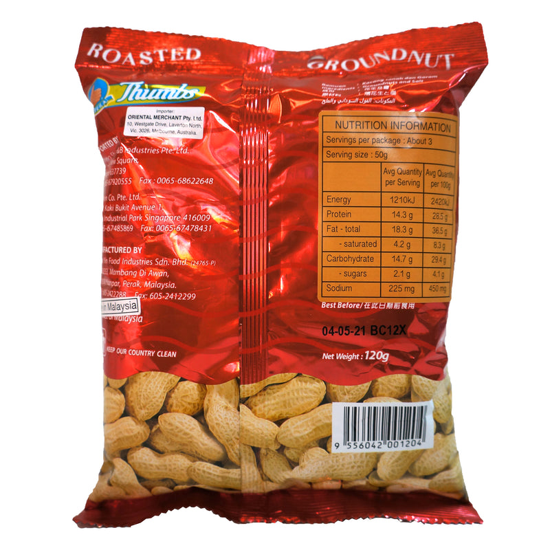 Thumbs Roasted Nut Snack 120g Back