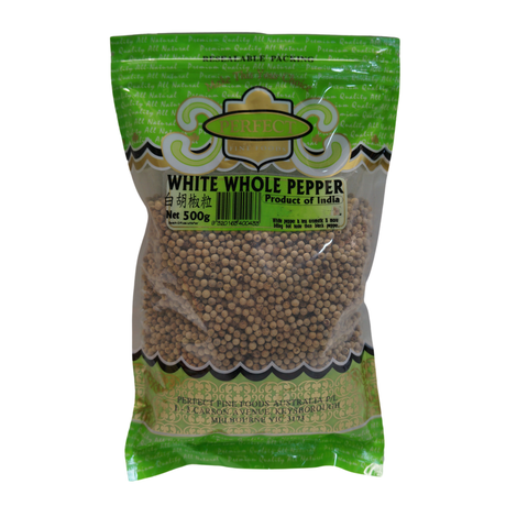 Perfect Fine Foods White Whole Pepper 500g Front