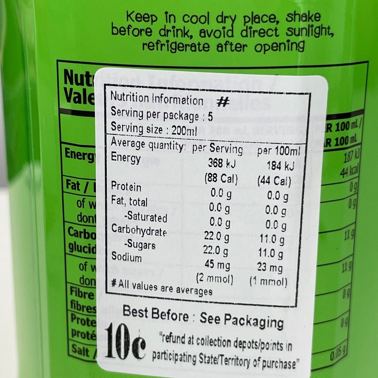 Mogu Mogu Coconut Juice with Nata De Coco 1L Nutritional Information & Ingredients