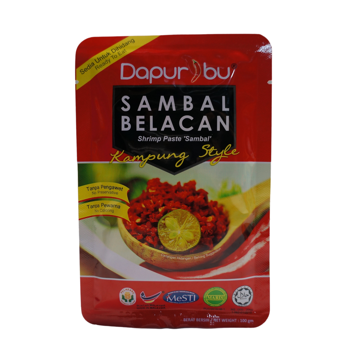 Dapur Ibu Sambal Belacan Shrimp Paste 100g Front