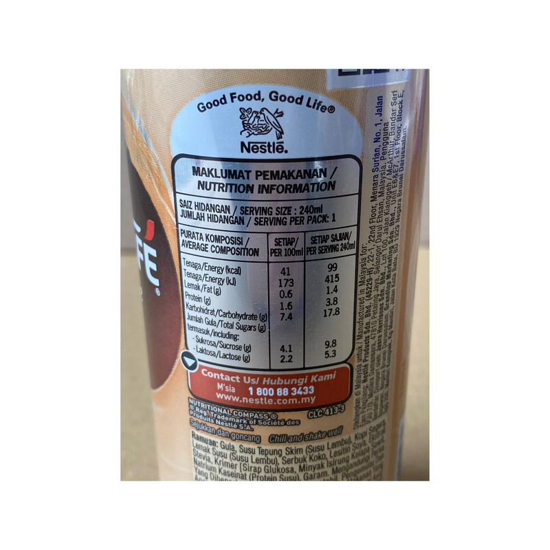 Nescafe Latte Smooth 240ml Nutritional Information & Ingredients