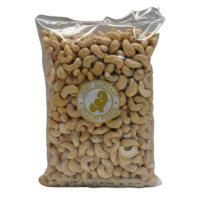 Lucky Elephant Cashew Nuts Raw 1kg Front