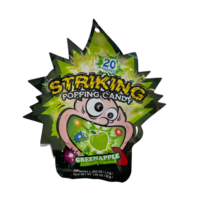 Striking Popping Candy Green Apple (20 pouches) 30g Front