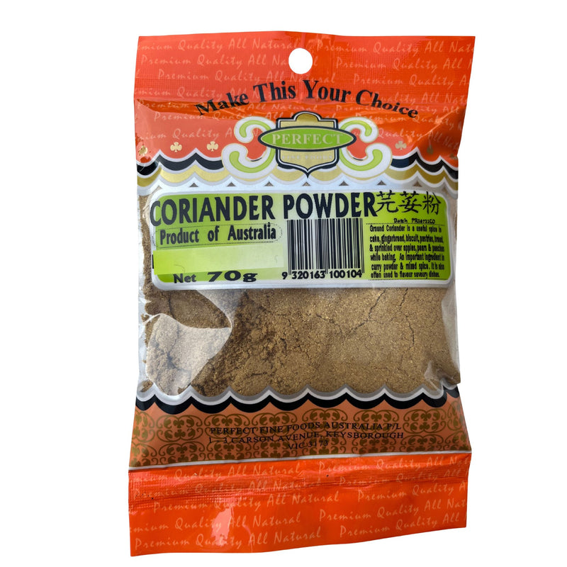 Perfect Fine Foods Coriander Powder 70g Front