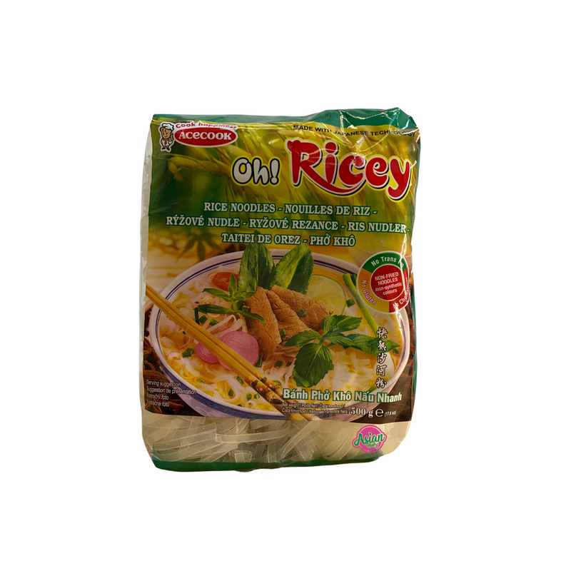 Acecook Oh Ricey Pho Rice Noodle 500g Front