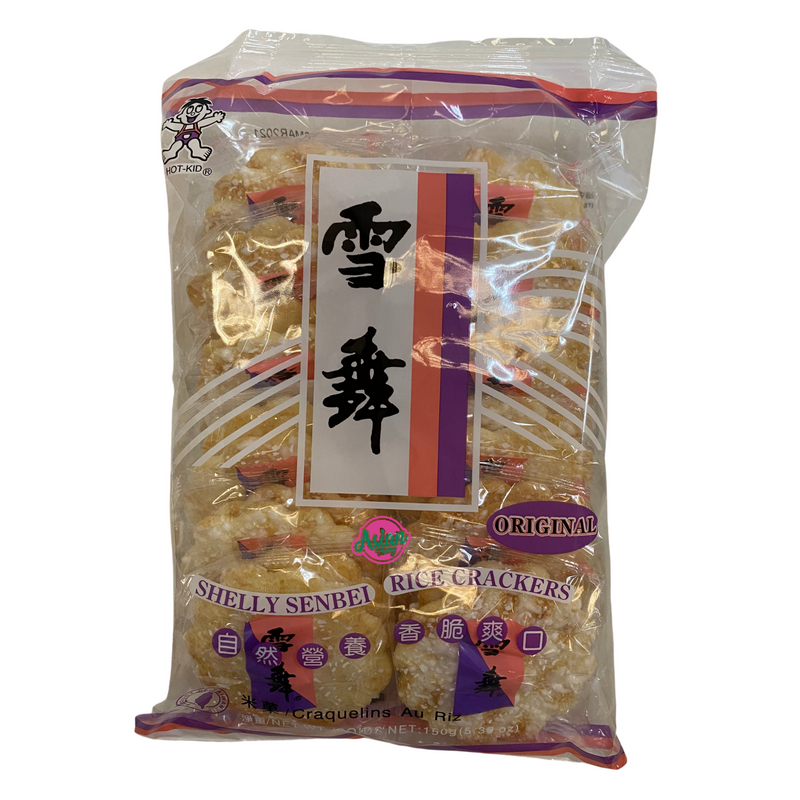Hot Kid Rice Crackers Shelly Senbei 150g Front