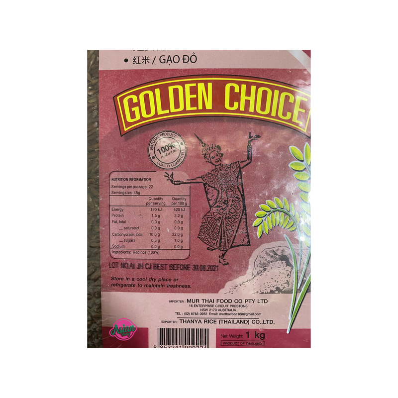 Golden Choice Red Rice 1000g Nutritional Information & Ingredients