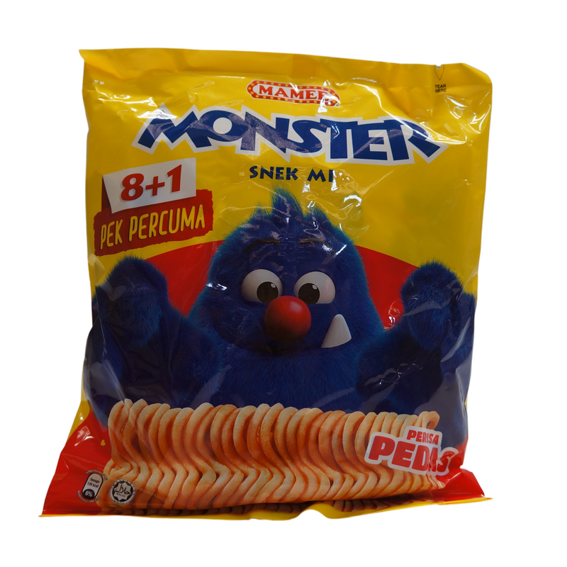 Mamee Monster Noodle Snack Spicy 8pk 200g Front