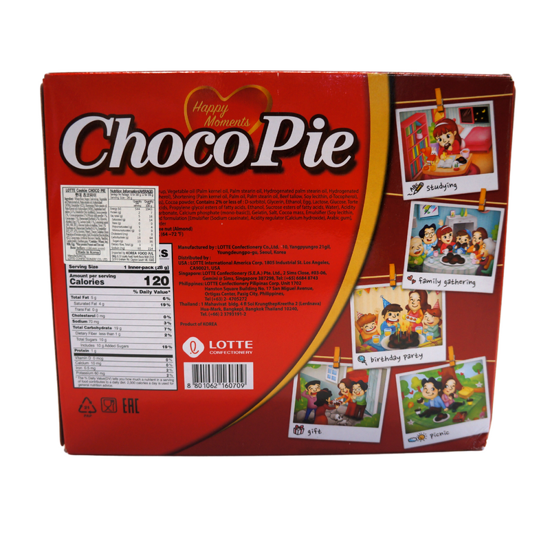Lotte Choco Pie 12 pack 336g Back