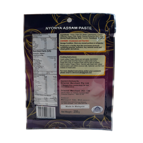 Richmond Nyonya Assam Paste 250g Back