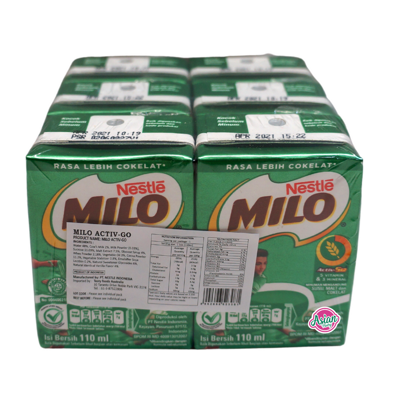 Nestle Milo Activ-Go Tetra 6pk 660ml Front