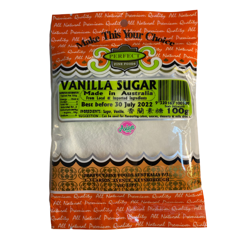 Perfect Fine Foods Vanilla Sugar 100g Front