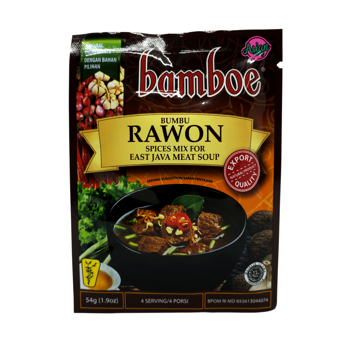 Bamboe Rawon Spices Mix 54g Front