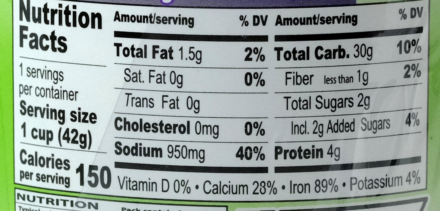 Madam Pum Jok Cup Mushroom & Seaweed 6PK 252g Nutritional Information & Ingredients