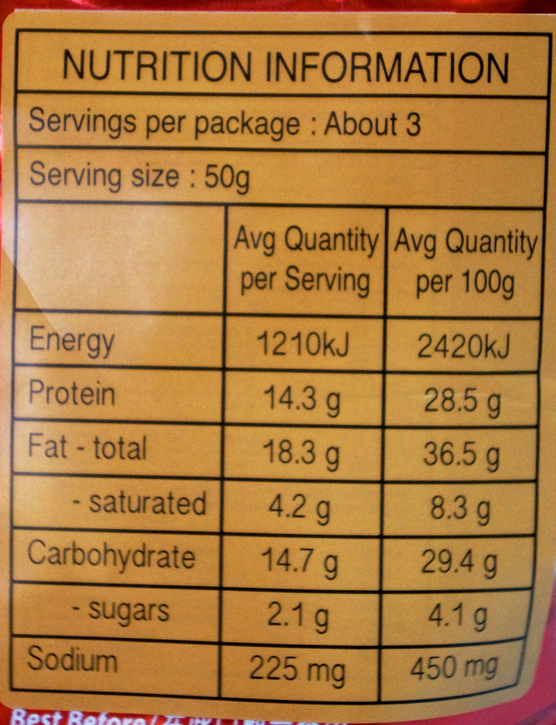 Thumbs Roasted Nut Snack 120g Nutritional Information & Ingredients