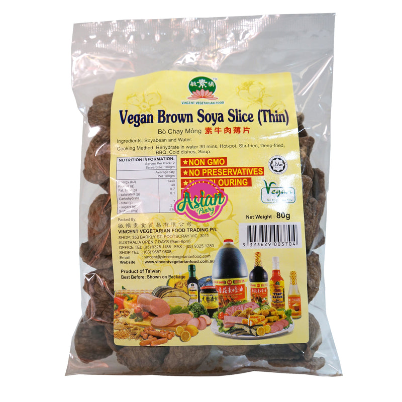 VVF Vegan Brown Soya Slice (Thin) 80g Front