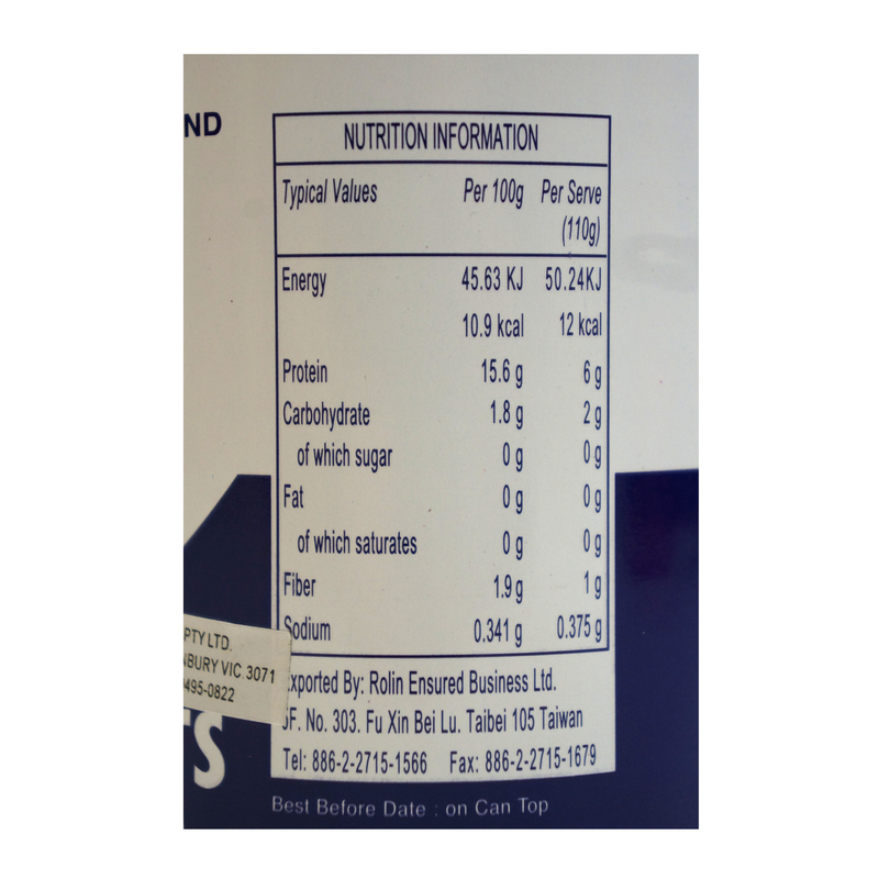 Rolin Brand Bamboo Shoot Tips 540g Nutritional Information & Ingredients