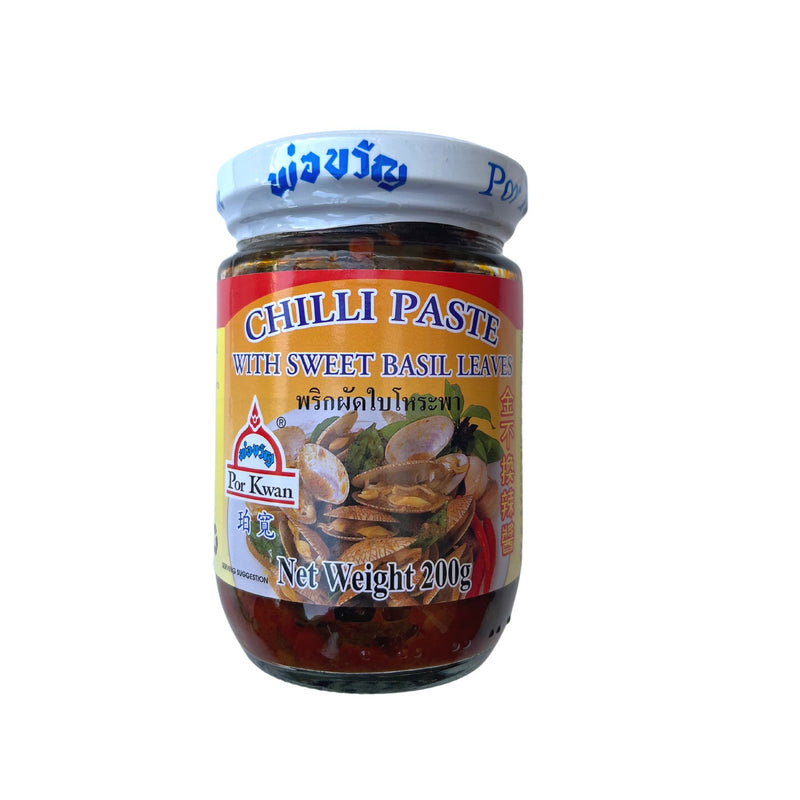 Porkwan Chilli Paste with Sweet Basil Leaves 200g Front