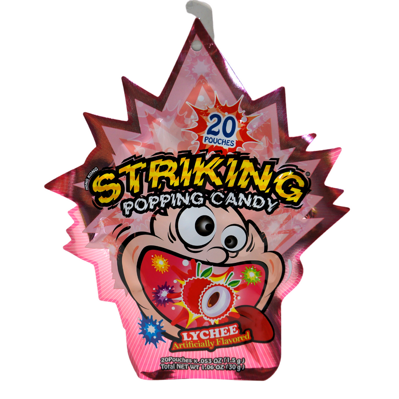 Striking Popping Candy LYCHEE 30g Front