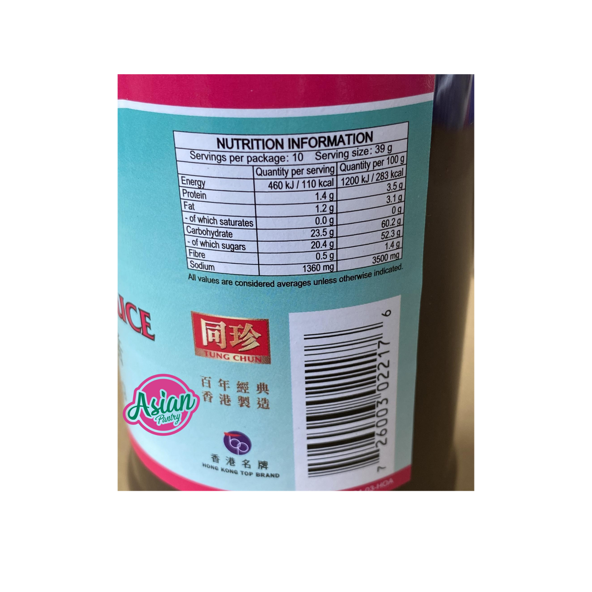 Tung Chun Hoi Sin Sauce 400g Nutritional Information & Ingredients