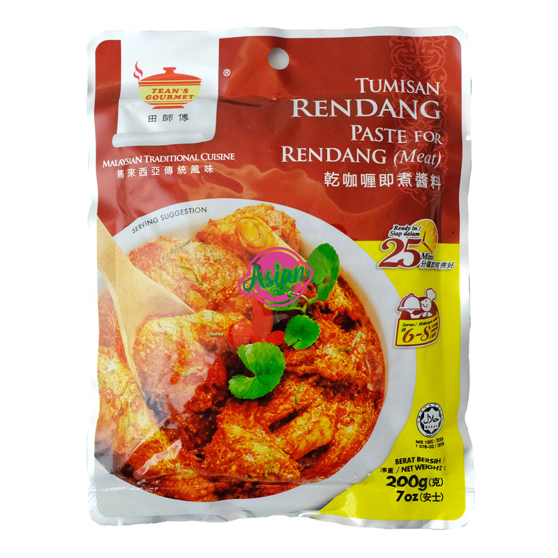 Tean's Gourmet Paste for Rendang 200g Front