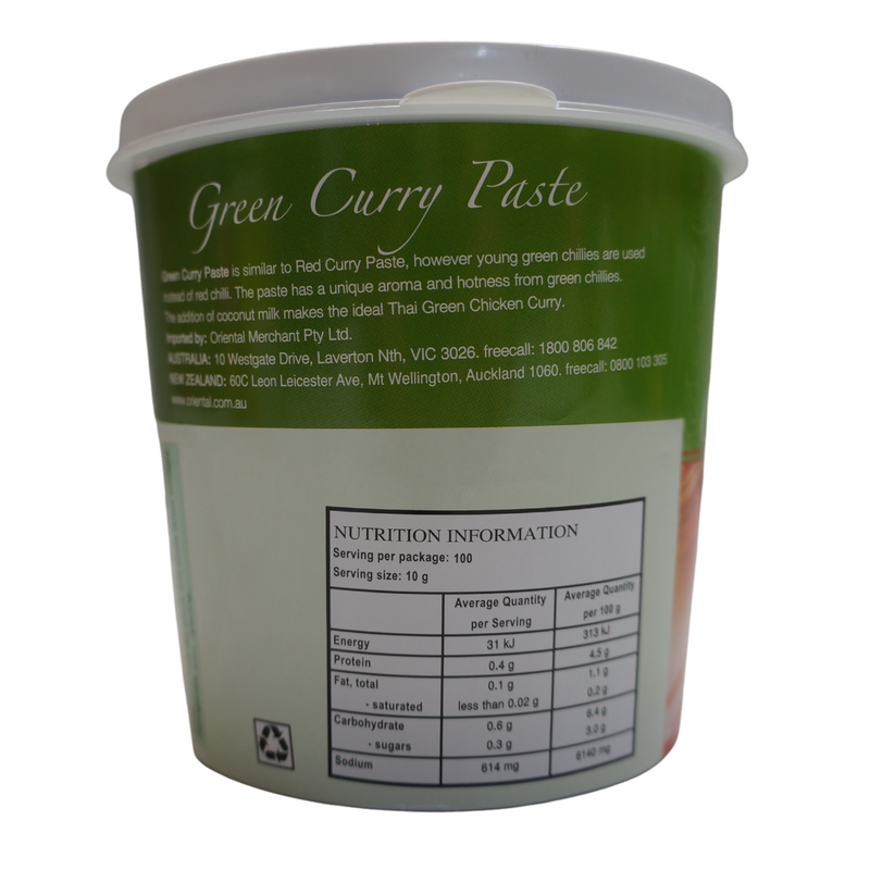 Mae Ploy Green Curry Paste 1kg Back