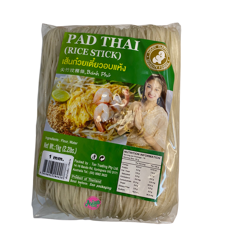 Lucky Elephant Pad Thai Rice Stick 1mm 1000g Front