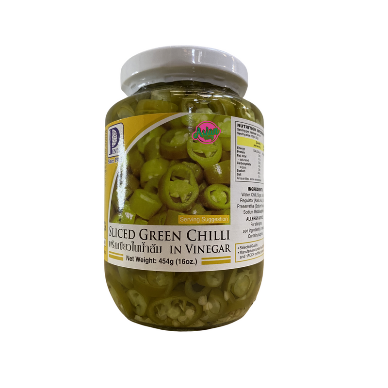 Penta Sliced Pickled Green Chilli 454g Front