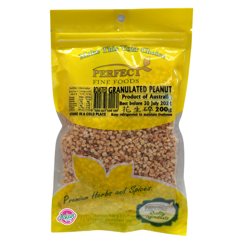 Perfect Fine Foods Roasted Granulated Peanuts 200g Front
