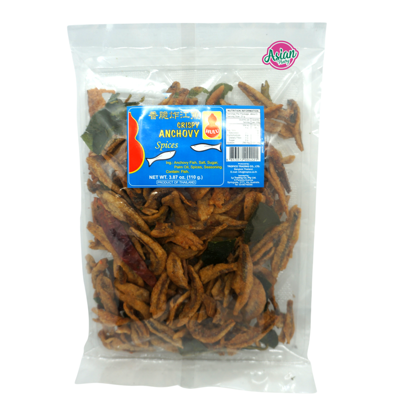 Hulu Crispy Anchovy Spices 110g Front