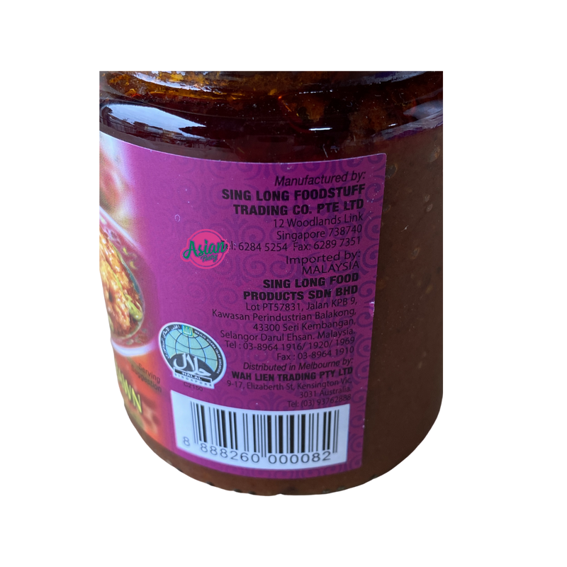 Singlong Sambal Chilli Prawn 230g Nutritional Information & Ingredients