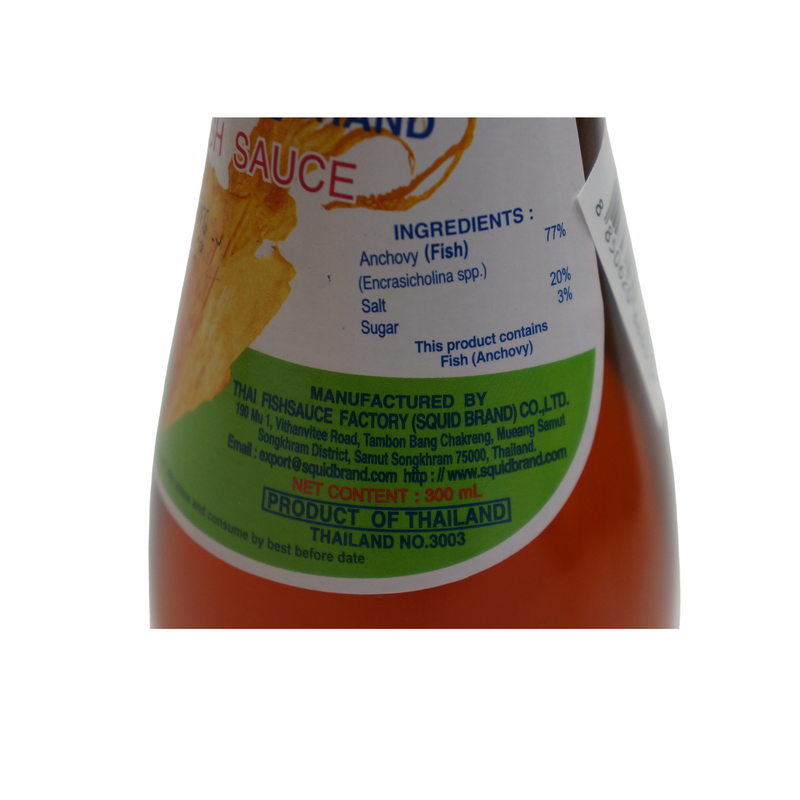 Squid Brand Fish Sauce 300ml Nutritional Information & Ingredients
