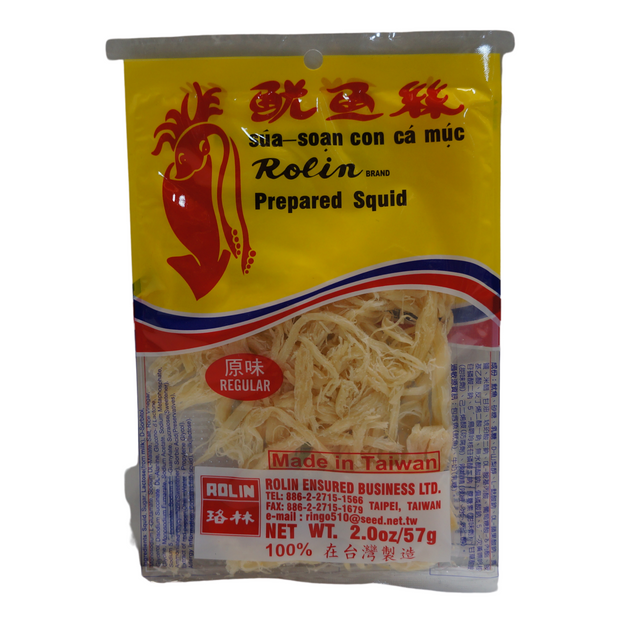 Rolin Brand Prepared Squid Regular 57g Front