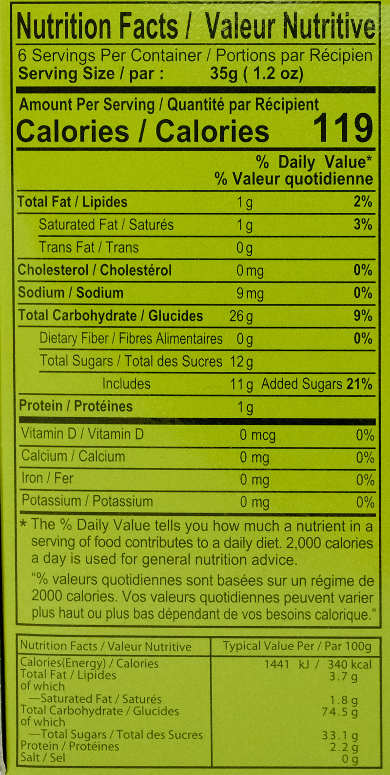 Royal Family Green Tea Mochi 210g Nutritional Information & Ingredients