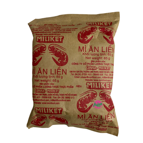 Miliket Instant Noodle Shrimp Flavour 65g Front