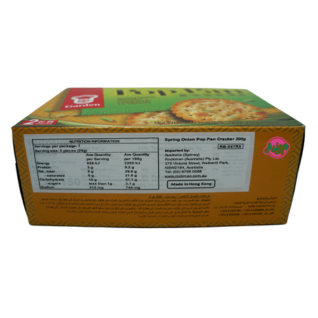 Garden Pop-Pan Spring Onion Crackers 200g Back