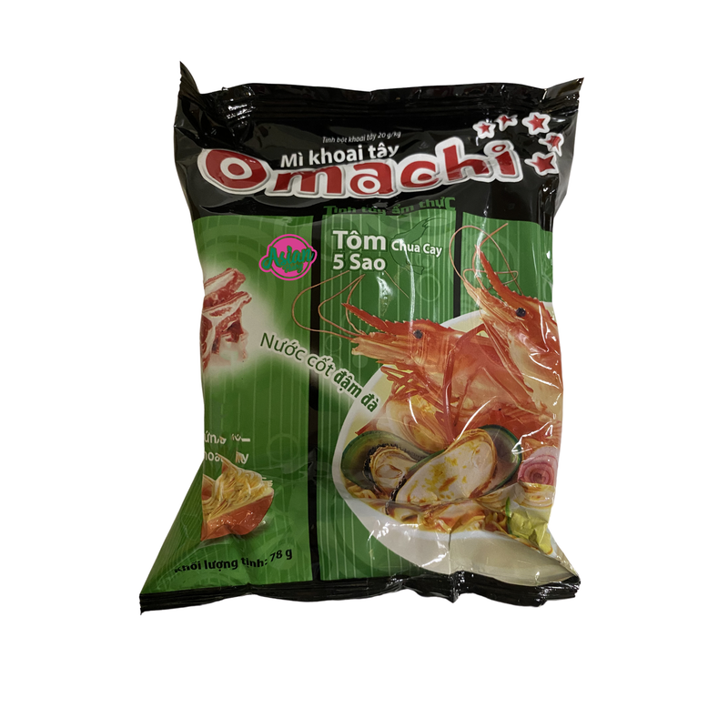 Chin-Su Omachi Noodles Shrimp Flavour 78g Front