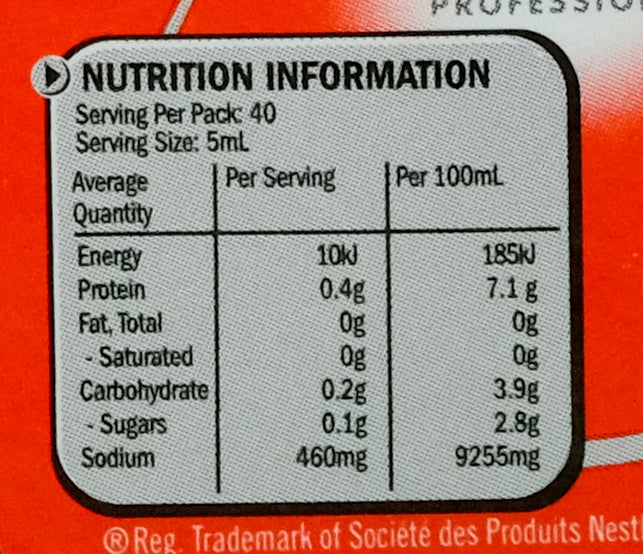 Maggi Seasoning Soy Sauce 200ml Nutritional Information & Ingredients 2