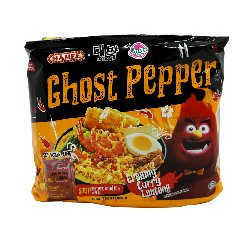 Mamee Ghost Pepper Creamy Curry Noodles 4pk 478g Front