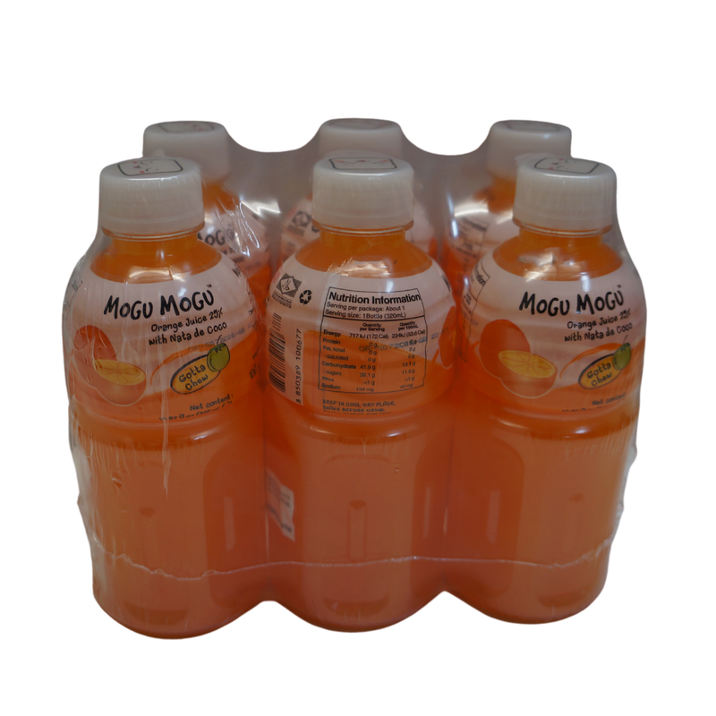 Mogu Mogu Orange Juice with Nata De Coco 6pk 1.92Lt Front
