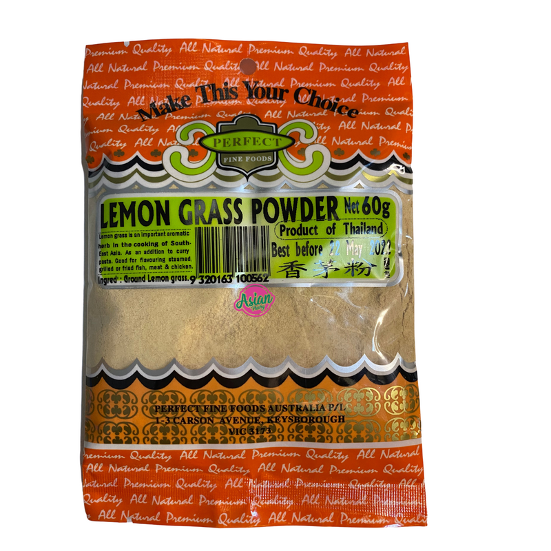 Perfect Fine Foods Lemon Grass Powder 60g Front