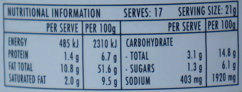 Jimmy's Sate Sauce 360g Nutritional Information & Ingredients