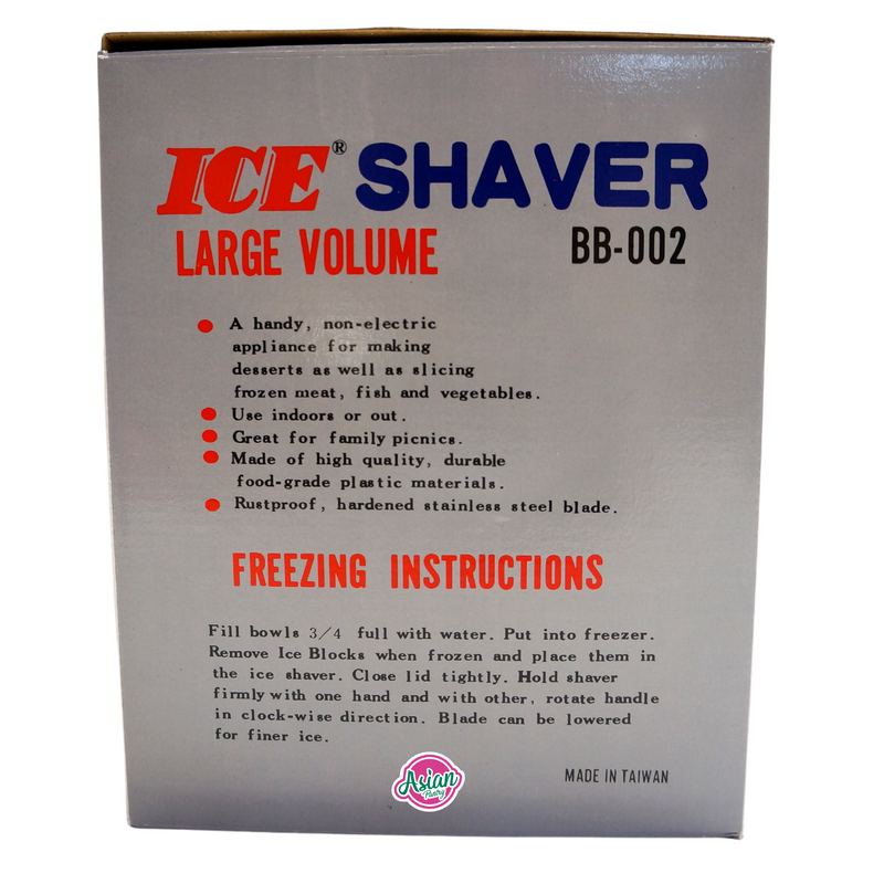 Taiwan Ice Shaver 1set Nutritional Information & Ingredients