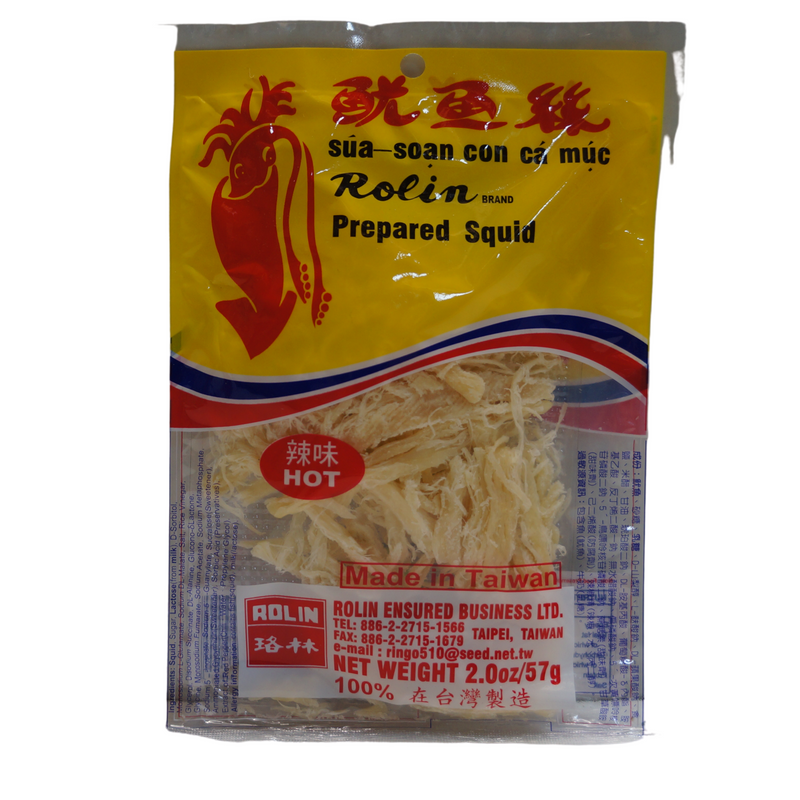 Rolin Brand Prepared Squid HOT 57g Front