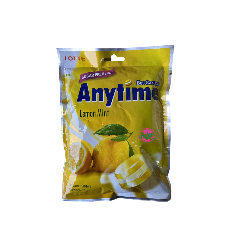 Lotte Anytime Candy Lemon Mint 74g Front