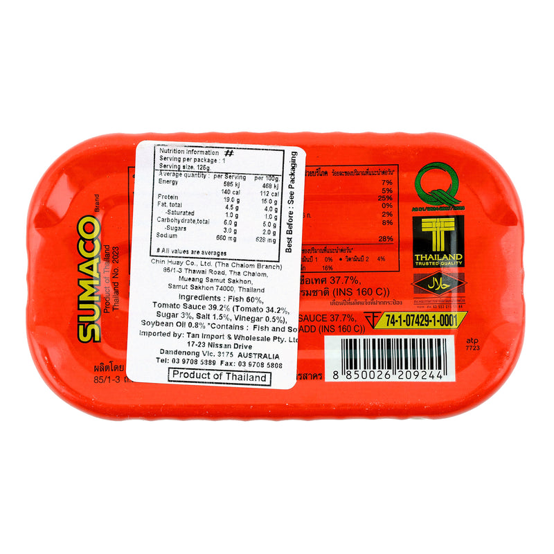 Sumaco Sardines in Tomato Sauce 125g Back
