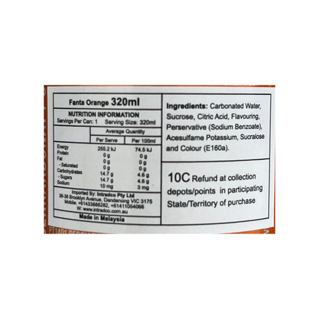 Fanta Orange Flavour 320ml