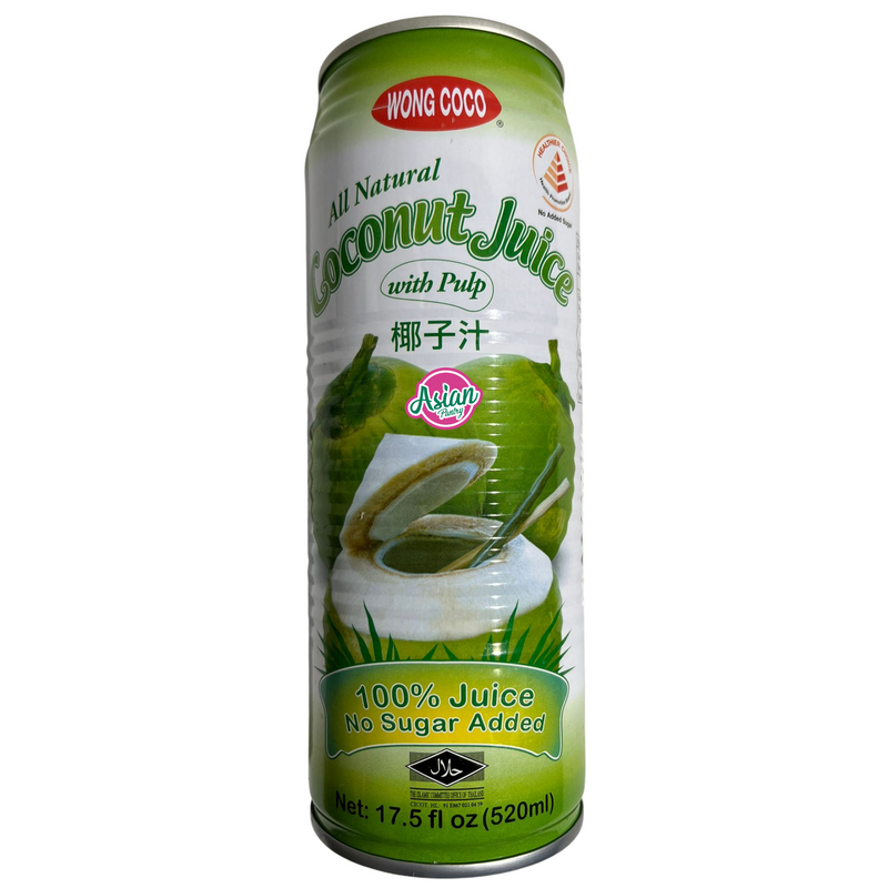 Wong Coco 100% Coconut Juice with Pulp No Sugar Added 520ml