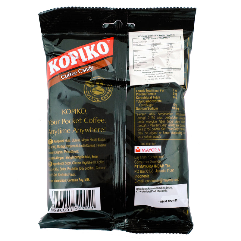 Kopiko Coffee Candy 150g Back